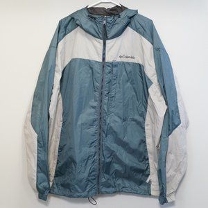 COLUMBIA Teal and Grey Windbreaker (Men's XXL)